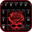 Hình nền bàn phím Skull Rose Black