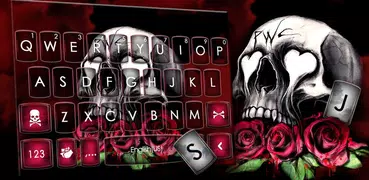 Tema Keyboard Skull Roses