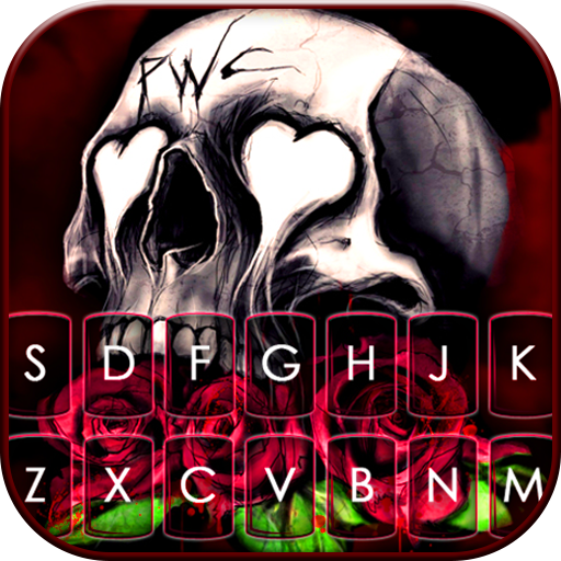 Tema Keyboard Skull Roses