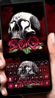 Tema Keyboard Skull Roses poster
