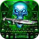 Tema Keyboard Green Hell Skull APK