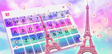 Tema Keyboard Sky Sakura Paris