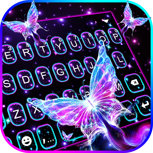 Shiny Neon Butterfly Tastiera