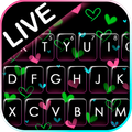 Shiny Neon Hearts Keyboard Theme