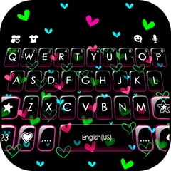 Shiny Neon Hearts Theme APK download