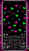 الكيبورد Shiny Neon Hearts الملصق