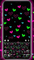 Teclado Shiny Neon Hearts Cartaz