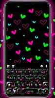 Shiny Neon Hearts Poster