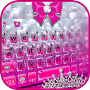 Shiny Pink Silver Tema de tecl APK