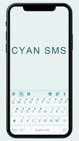 Fond de clavier Simple Cyan Affiche