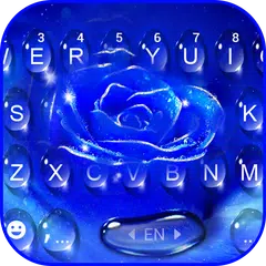 Silver Blue Rose Keyboard Them APK download