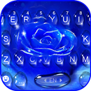 Silver Blue Rose Keyboard Them APK
