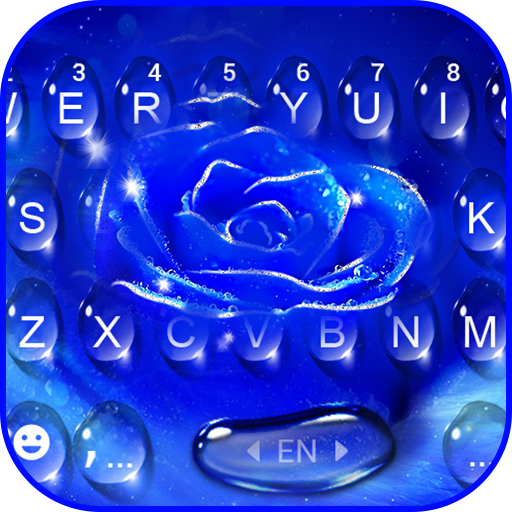 Silver Blue Rose Tema Tastiera