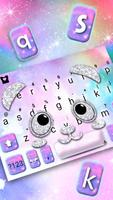 Tema Keyboard Silver Glitter P imagem de tela 1