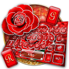 Silver Glitter Red Rose icon