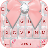 Tema Keyboard Silver Pink Bowk ícone