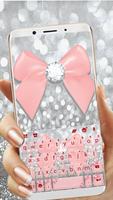 Tema Keyboard Silver Pink Bowk Cartaz