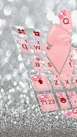 Tema Keyboard Silver Pink Bowk imagem de tela 1