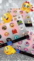 Tema Keyboard Silver Pink Bowk imagem de tela 3