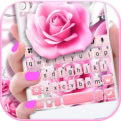 download Silver Pink Rose Tastiera APK