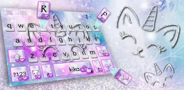 Silver Unicorn Cat Keyboard