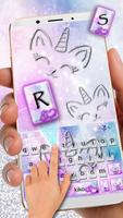 Tema Keyboard Silver Unicorn C imagem de tela 1