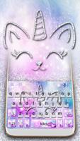 Tema Keyboard Silver Unicorn C imagem de tela 2