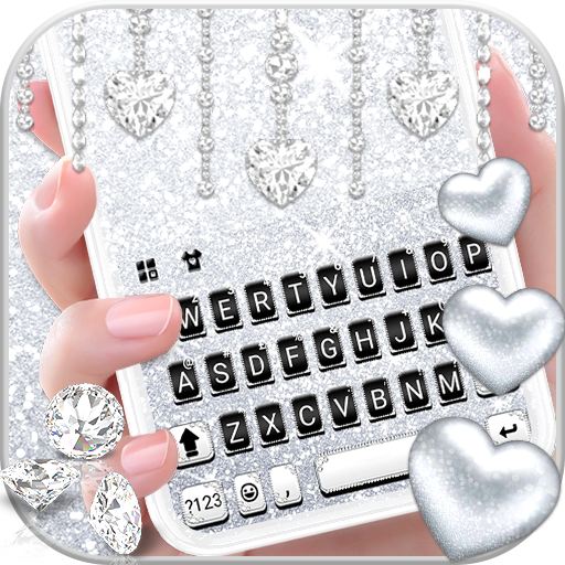 Silvery Glitter Tema Tastiera