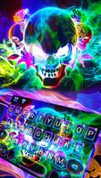 Smoke effect 3D Colorful Skull Plakat