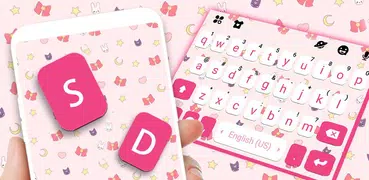 SMS Pink Doodle Keyboard Backg