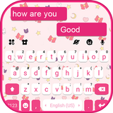 Fond de clavier SMS Pink Doodl icône