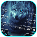 Snowy Wolf Night Keyboard Back APK