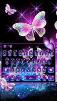 Neon Butterfly Teclado Poster