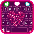 Sparkle Neon Heart Keyboard Ba APK