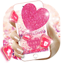 Sparkle Pink Heart Tema de tec APK