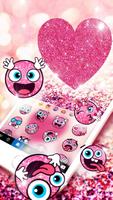 Pink Heart Glitter Keyboard Th 스크린샷 1