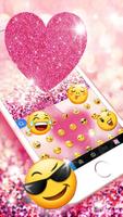 Pink Heart Glitter Keyboard Th 스크린샷 2