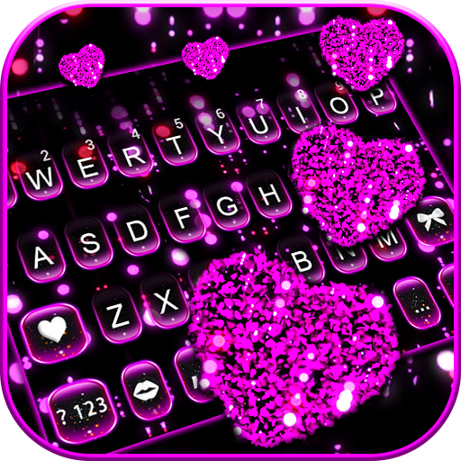 Sparkling Hearts 3D 主題鍵盤