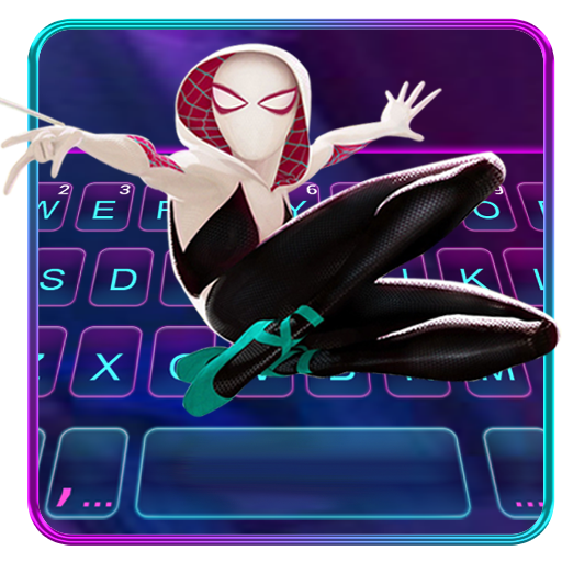 最新版、クールな Spider Gwen のテーマキーボード