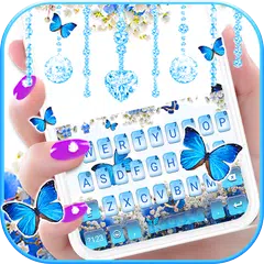 Spring Blue Butterfly Tastatur APK Herunterladen