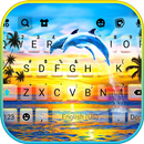 خلفية الكيبورد Sunset Dolphins APK