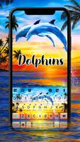 Tło klawiatury Sunset Dolphins plakat
