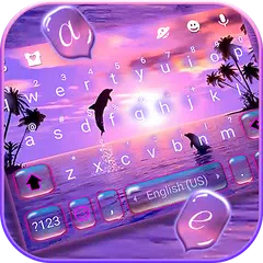 Sunset Sea Dolphin Keyboard Th Icon