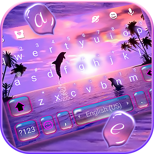 Sunset Sea Dolphin Tastatur-Th