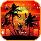 Sunset Palm Tree Zeichen