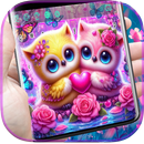 Owl Love Keyboard: LED Theme APK