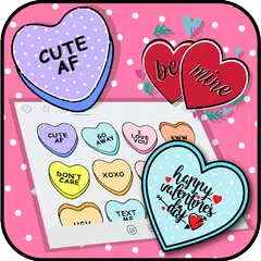 Candy Hearts Valentine Emoji Stickers