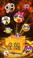 Gold Glitter Emoji Keyboard постер