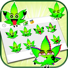 Pelekat Emoji Mister Neon Weed ikon