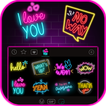 Neon Words Emoji Stickers